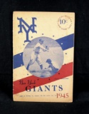 1945 New York Giants Official Program and Score Card vs Boston Braves. Has