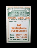 1940 Chicago White Sox Comiskey Park Official Score Card vs Chicago Cubs. C