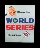 1958 World Series Official Program Milwaukee Braves vs New York Yankees at