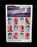 1965 New York Yankees Official Game Scorecard vs Minnesota Twins. Has been