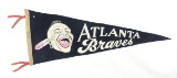 1960s Atlanta Braves Pennant. Has one small hole. Very Good Condition. 11