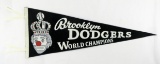 1950s Brooklyn Dodgers World Champion Pennant. Excellent Condition. Great C