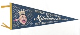 1958 Milwaukee Braves (Blue) World Series Pennant. 
