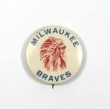 1953 Milwaukee Braves Pin (Braves First Year in Milwaukee) 1-3/4