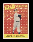 1958 Topps Baseball Card #487 All Star Hall of Famer Mickey Mantle New York