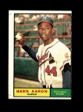 1961 Topps Baseball Card #415 Hall of Famer Hank Aaron Milwaukee Braves. EX