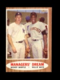 1962 Topps Baseball Card #18 Managers Dream Mantle-Mays. EX - EX/MT off cen