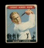 1933 Sports Kings Golf Card #38 Bobby Jones. G - VG Condition.