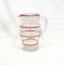 1940s-50s Red & White Striped/Banded Glass Lemonade Pitcher. No Chips or Cr