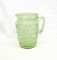 Vintage Green Depression Glass Milk Pitcher. No Chips or Cracks.  8-1/2