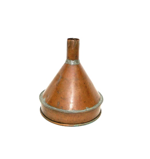 Early Century Solid Copper Funnel. Good used Condition and Heavy Duty.  8"