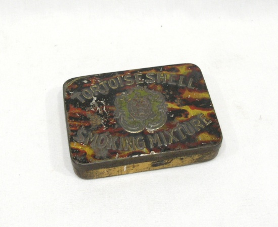 Early 1900's "Tortoise Shell" Smoking Mixture Tobacco Tin.  4-1/2" x 3".