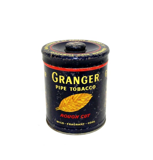 Vintage Granger Rought Cut Pipe Tobacco Tin. Has Pointer Dog "A Pointer on