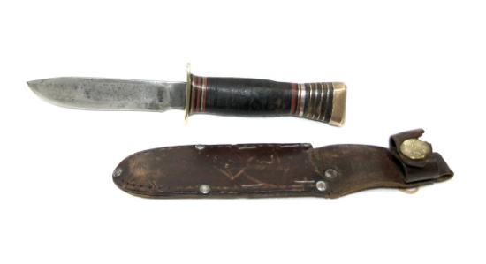 Early Marble's Gladstone Mich hunting knife with orginal Marbles Sheath. Sh