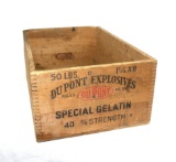 Early Century DuPont Explosives Wood Crate. 50 lbs, of 