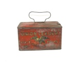Early 1900s Union Leader Cut Plug Tobacco Tin 5-1/4