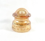 Early 1900s Telephone Pole Glass Insulator Hemingray D-510. Marigold Color