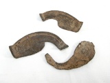 (3) Iron Oxen shoes found on Oregon Trail Nebraska in 1950s