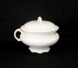 Early 20th Century Heavy Porcelain Chamber Pot with Lid. Trade Marked 