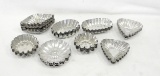 (47) Vintage Tin Tart Baking Molds Misc. Designs and Sizes.