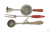 Lot of Three Vintage Kitchen Utencils: Carving Fork, Krasco Atom Whip, Gilc
