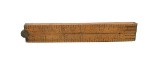 Vintage C-S Co. No.68 Boxwood & Brass Folding Pocket Ruler. Good Used Condi
