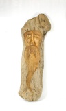 Hand Crafted Wooden Wizard Face Old Pine Wood Carving By Retiring Master Ca