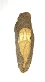 Hand Crafted Wooden Wizard Face Box Elder Wood with Bark Carving By Retirin