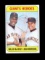 1969 Topps Baseball Card #572 Giant Heros McCovey & Marichal. EX-MT to NM C