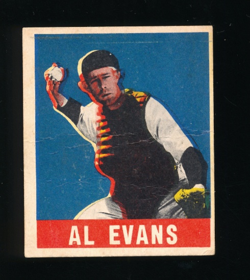1948 Leaf Baseball Card #22 Al Evans Washington Senators. VG-EX to EX Condi