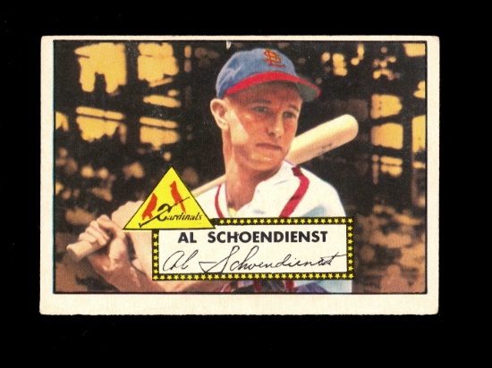 1952 Topps Baseball Card #91 Hall of Famer Red Shoendienst St Louis Cardina