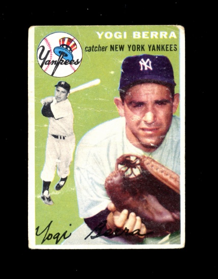 1954 Topps Baseball Card #50 Hall Of Famer Yogi Berra  New York Yankees. VG