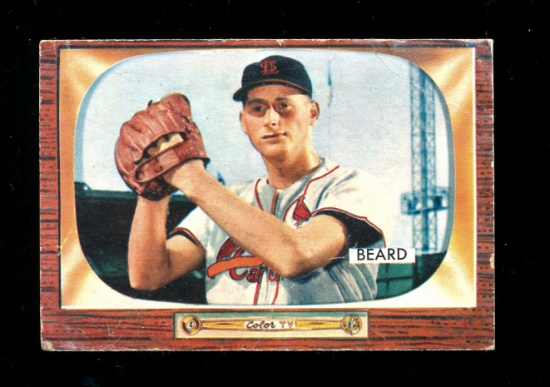 1955 Bowman Baseball Card #206 Ralph Beard St Louis Cardinals. Has Crease o