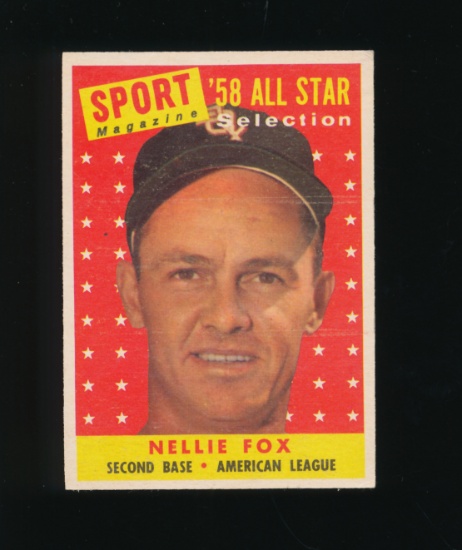 1958 Topps All Star Baseball Card #479 Hall of Famer Nellie Fox Chicago Whi