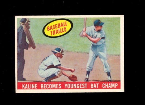 1959 Topps Baseball Card #463 Kaline Becomes Youngest Batting Champ. EX to