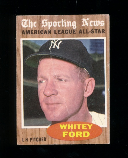 1962 Topps Baseball Card #475 Hall of Famer Whitey Ford American All-Star.