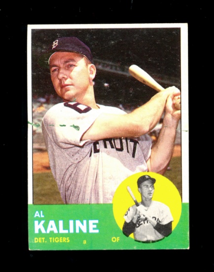 1963 Topps Baseball Card #25 Hall of Famer Al Kaline Detroit Tigers.  EX to