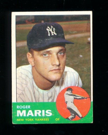 1963 Topps Baseball Card #120 Roger Maris New York Yankees.  EX to EX-MT Co