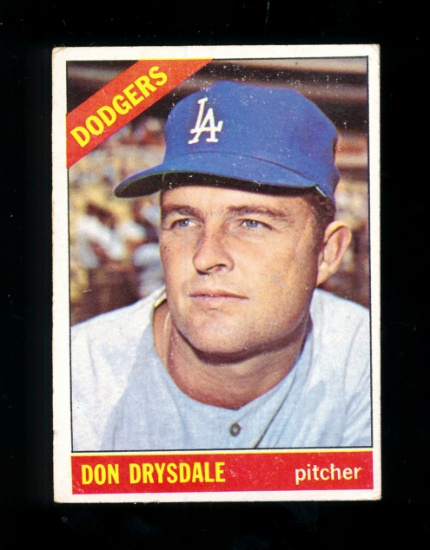 1966 Topps Baseball Card #430 Hall of Famer Don Drysdale Los Angeles Dodger