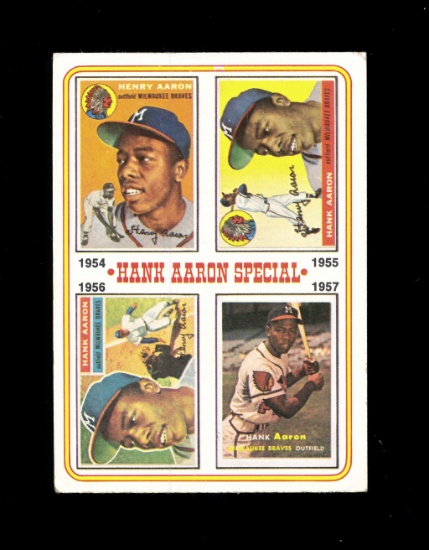 1974 Topps Baseball Card #2 Hank Aaron Special. EX-MT to NM Condition.