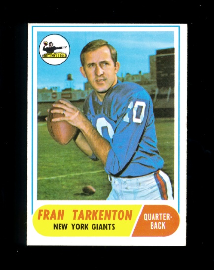1968 Topps Football Card #161 Hall of Famer Fran Tarkenton New York Giants.