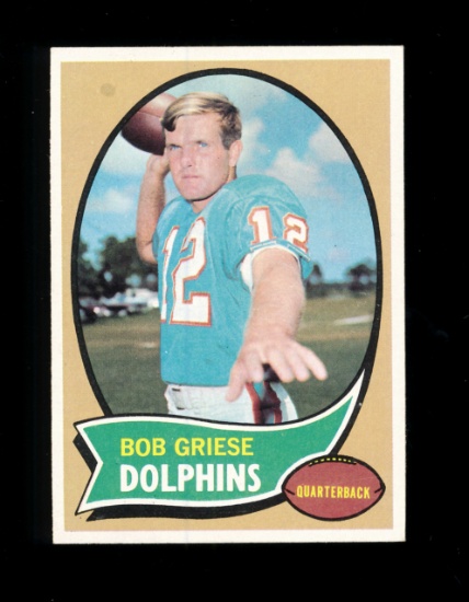 1970 Topps Football Card #10 Hall of Famer Bob Griese Miami Dolphins. EX-MT