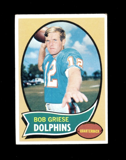 1970 Topps Football Card #10 Hall of Famer Bob Griese Miami Dolphins. EX-MT