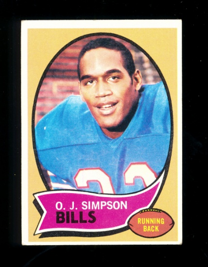 1970 Topps Football Card #90 Hall of Famer O.J. Simpson Buffalo Bills. EX t