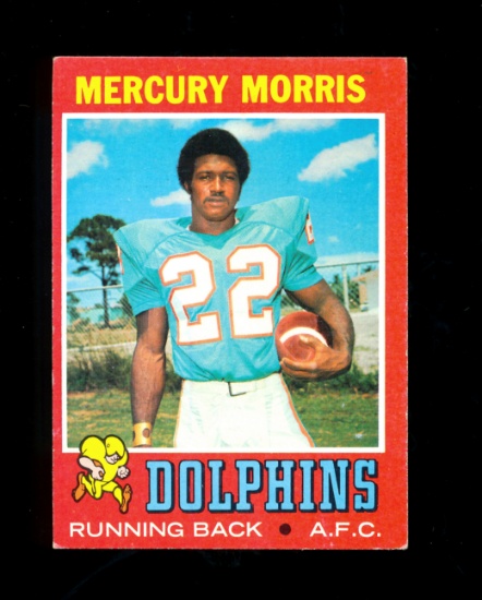 1971 Topps ROOKIE Football Card #91 Rookie Mercury Morris Miami Dolphins. H