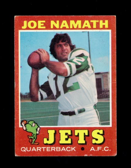 1971 Topps Football Card #250 Hall of Famer Joe Namath New York Jets. EX to