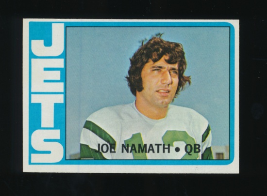 1972 Topps Football Card #100 Hall of Famer Joe Namath New York Jets. EX-MT