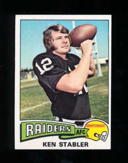 1975 Topps Football Card #380 Hall of Famer Ken Stabler Oakland Raiders. EX