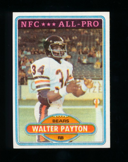 1980 Topps Football Card #160 Hall of Famer Walter Payton Chicago Bears. NM