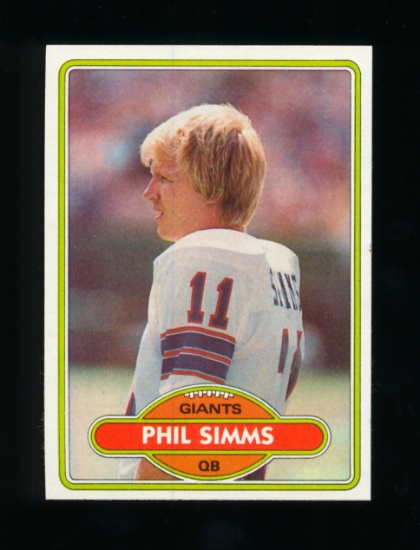 1980 Topps ROOKIE Football Card #225 Rookie Phil Simms New York Giants. NM